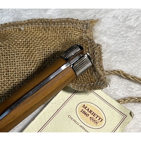 Marietti Inox Locking Blade Wooden Knife Alle-Pia Handcrafted Italian S… - Picture 3 of 9